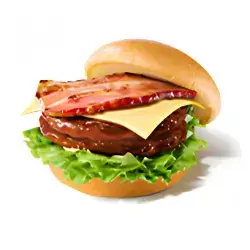 double cheese bacon teriyaki burger