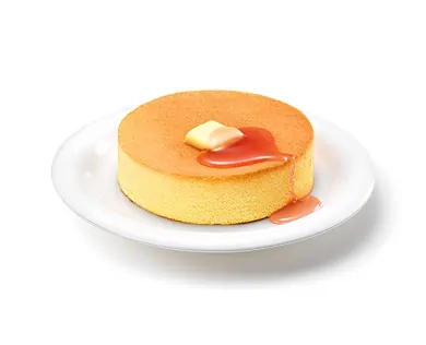 [dine in only] fluffy souffle pancakes with domestic white peach sauce