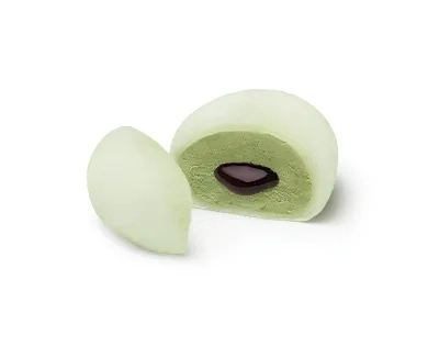 抹茶クリームのアイスわらび餅 ～黒蜜ソース入り～